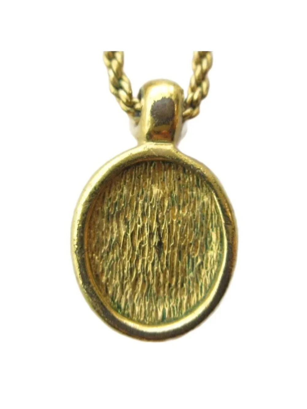 Dior Pendant Logo Faux Pearl Gold Necklace